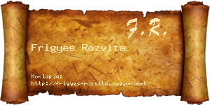 Frigyes Rozvita névjegykártya